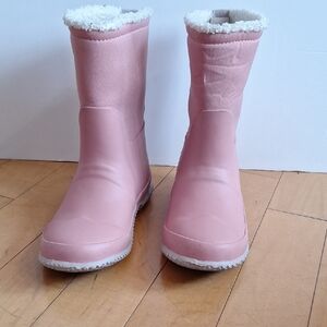 Cozy Pink Kids' Rain Boots